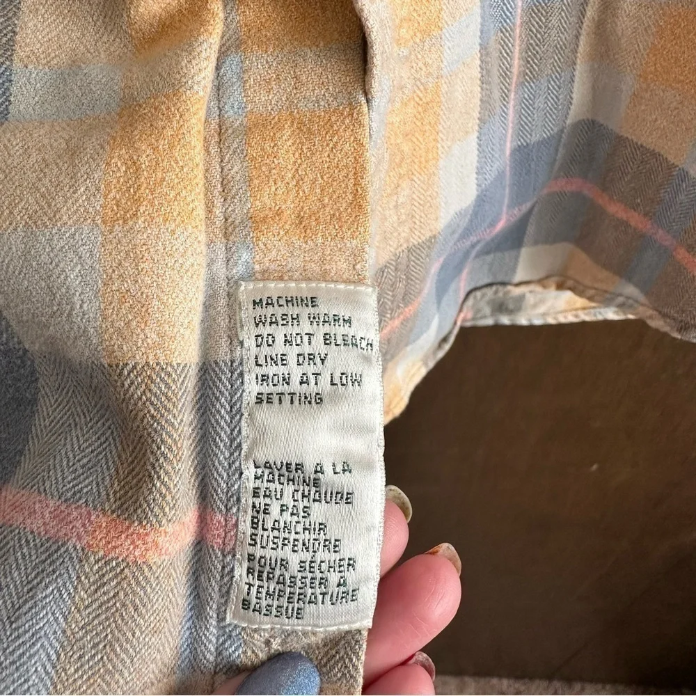 WindRiver Women’s Orange Blue Pink Cotton Plaid Button-up Shirt XL - Picture 9 of 9